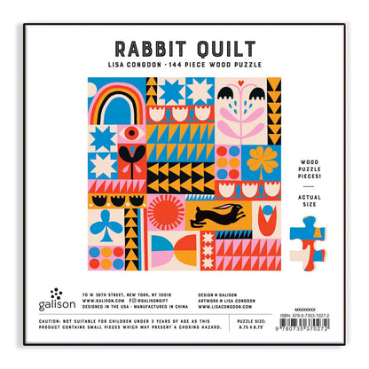 Lisa Congdon Rabbit Quilt 144pc Puzzle