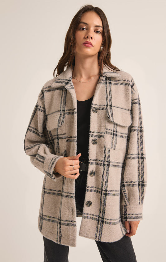 Plaid Tucker Jacket - Crystal Grey