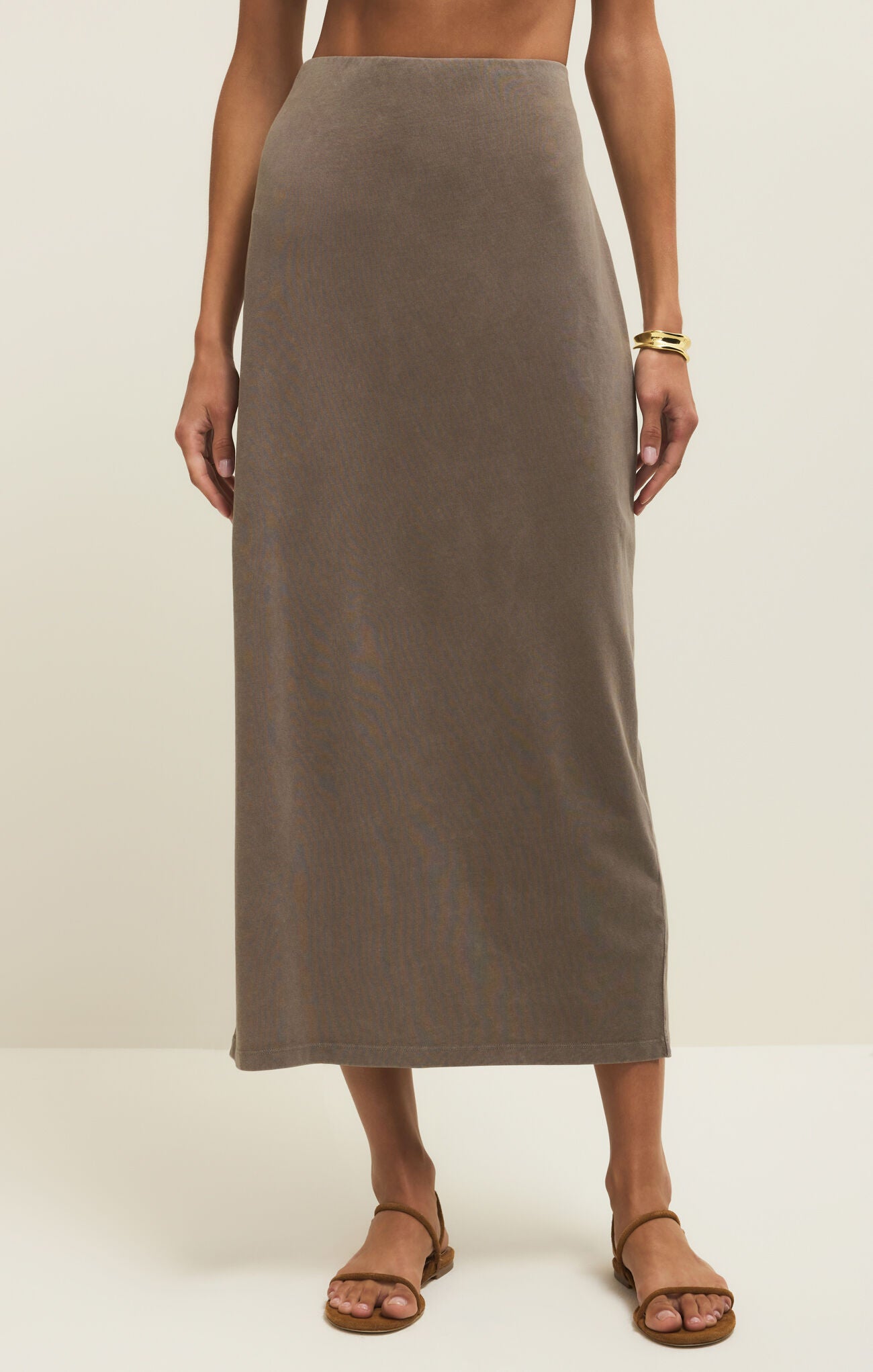 Gail Midi Skirt - Perfectly Taupe