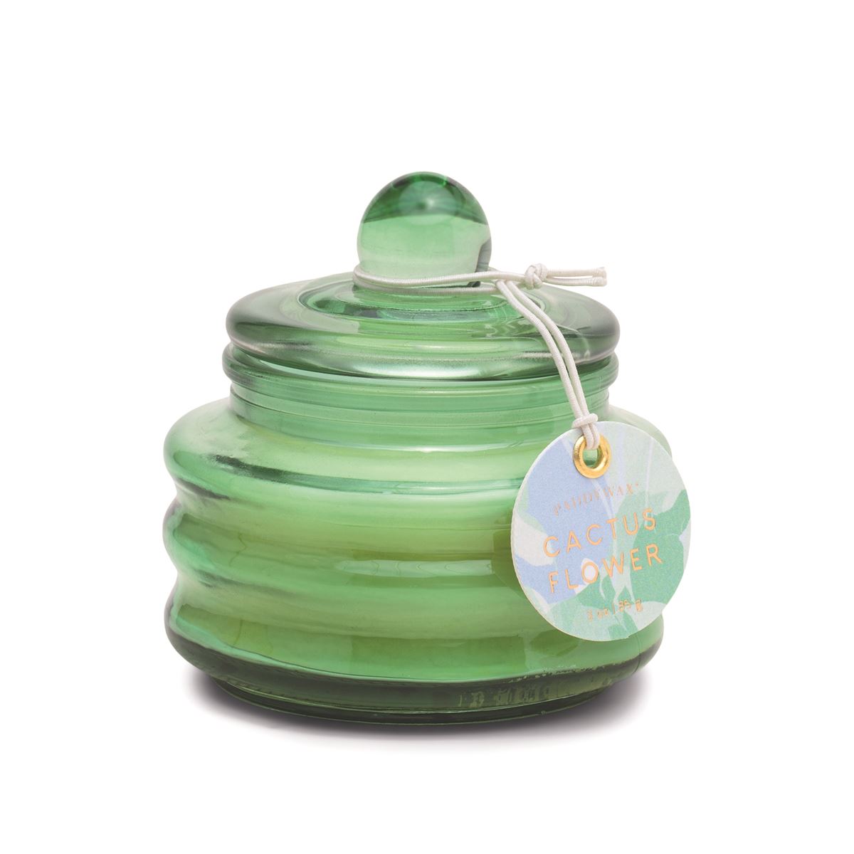 Beam 3oz Green Small Glass Vessel and Lid - Cactus Flower