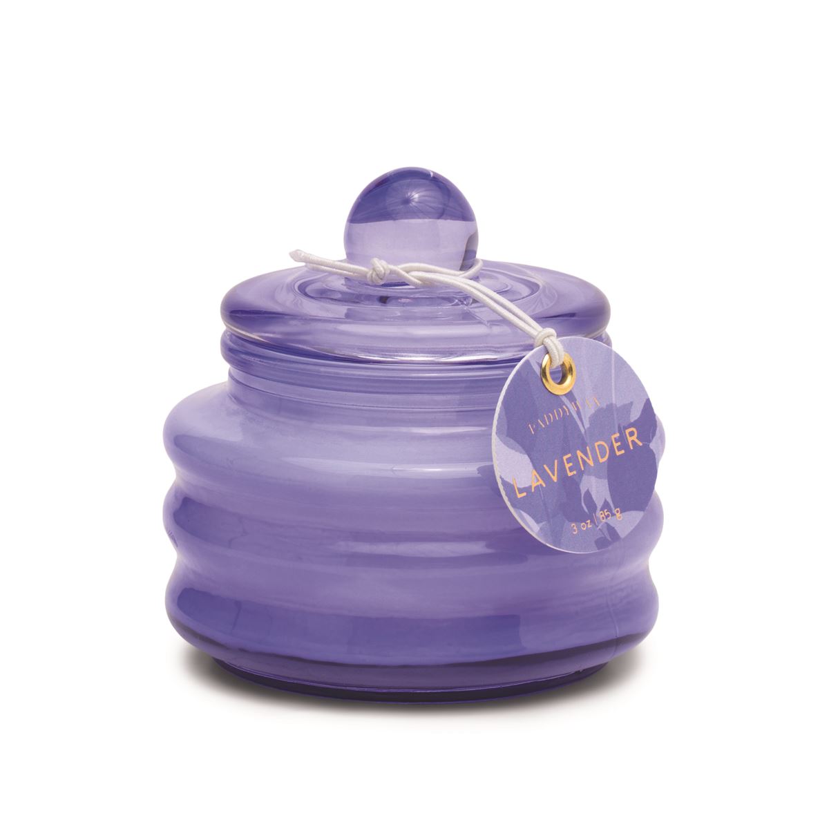 Beam 3oz Lilac Small Glass Vessel and Lid - Lavender