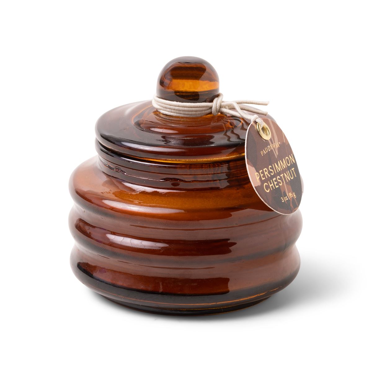 Beam 3oz Amber Small Glass Vessel and Lid - Persimmon Chestnut