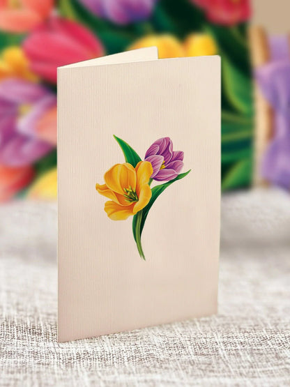 Mini Festive Tulips Pop Up Card