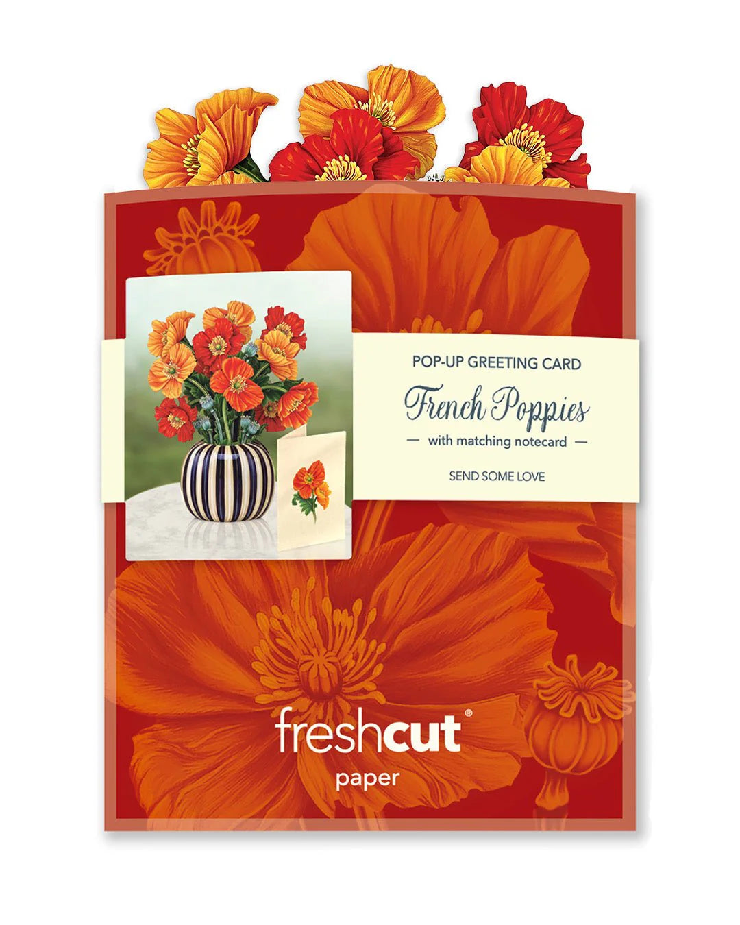 Mini French Poppies Pop Up Card