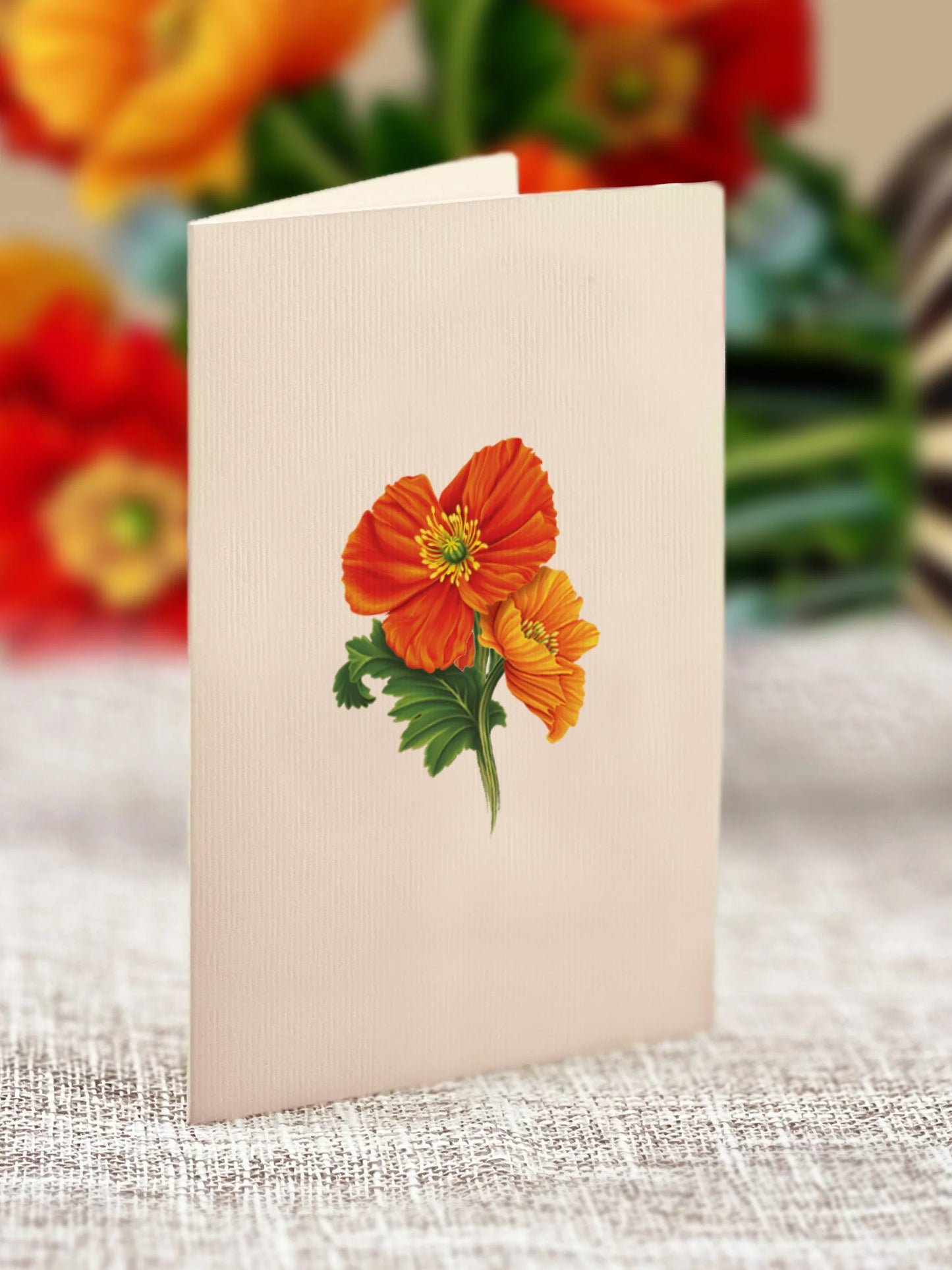 Mini French Poppies Pop Up Card