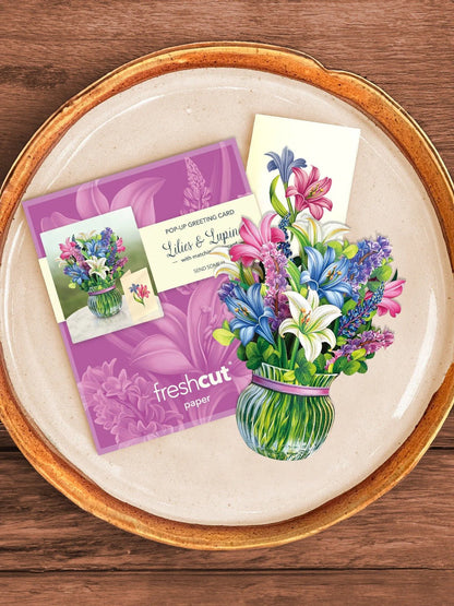 Mini Lillies & Lupines Pop Up Card