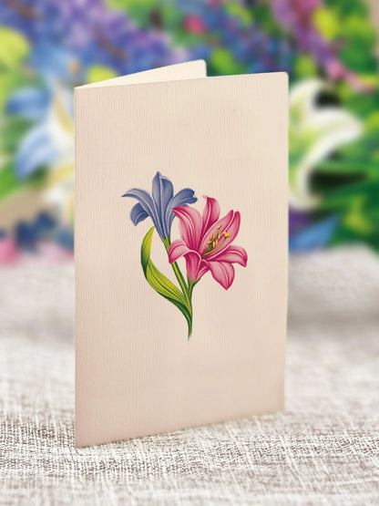 Mini Lillies & Lupines Pop Up Card