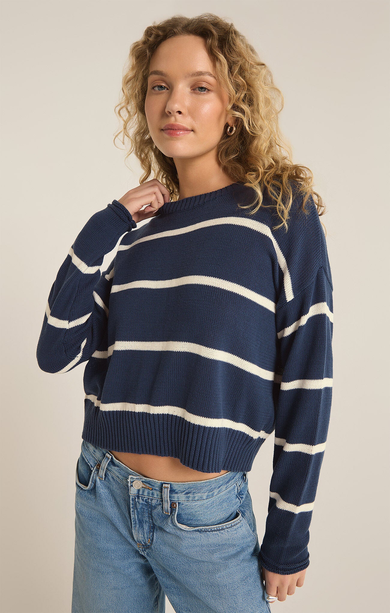 Sienna Stripe Sweater - Midnight