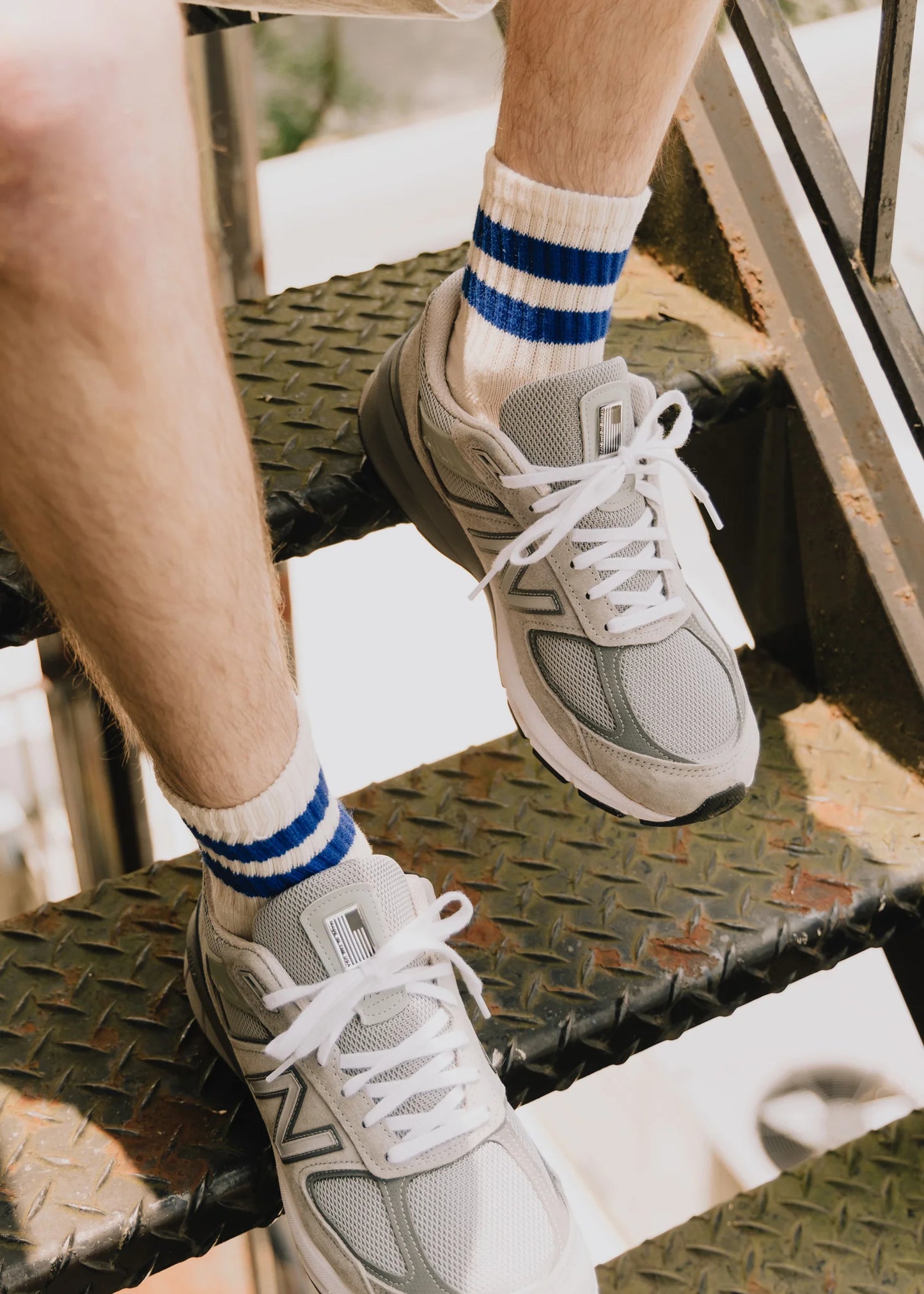 The Mono Stripe Quarter Crew - Royal
