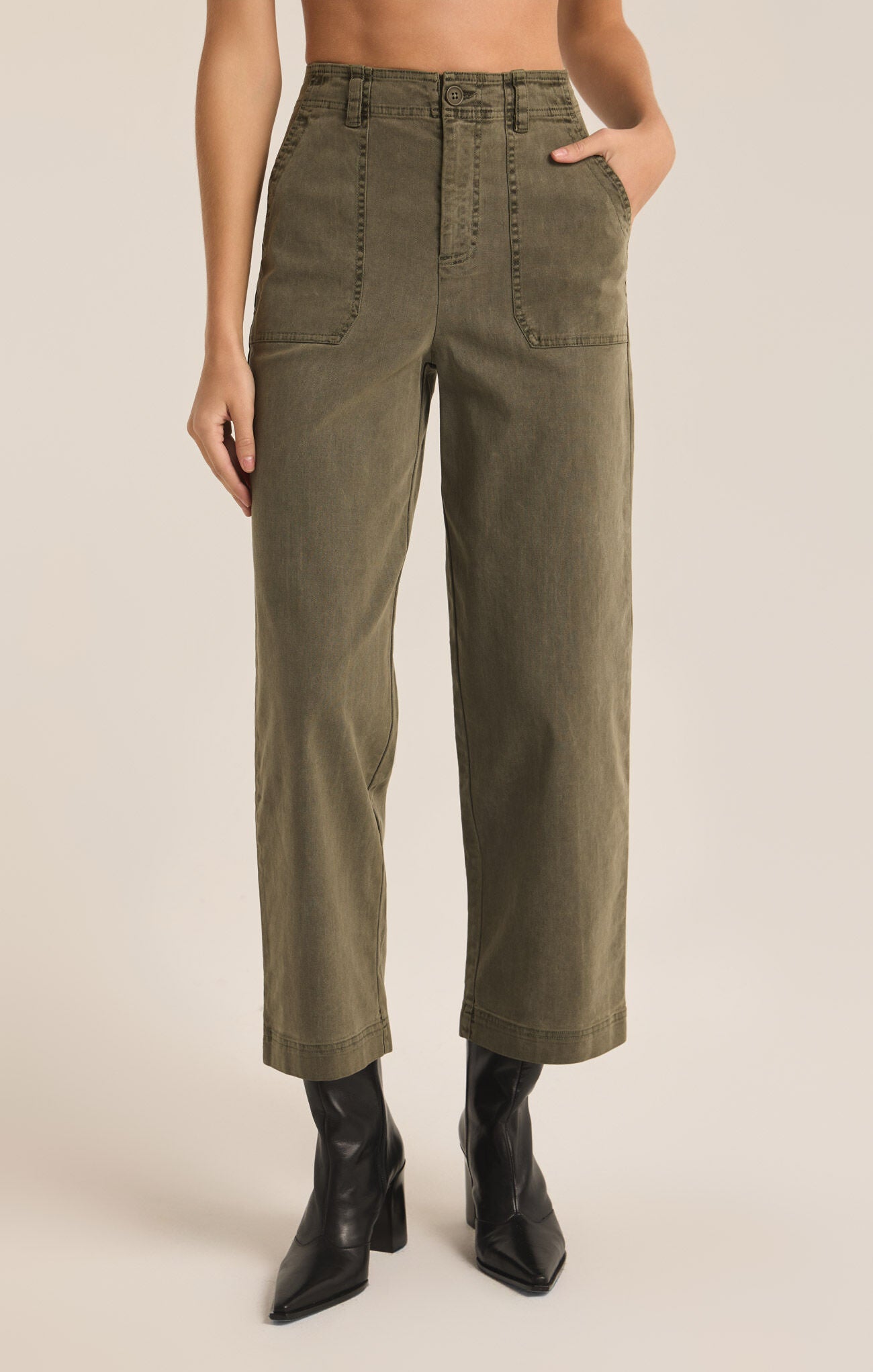 Bobbi Washed Pant - Grape Leaf