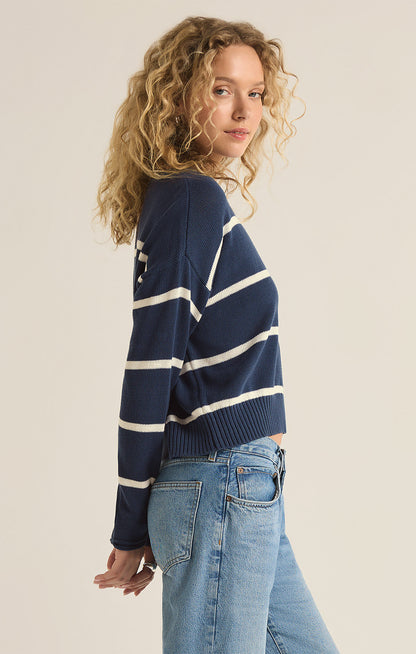 Sienna Stripe Sweater - Midnight