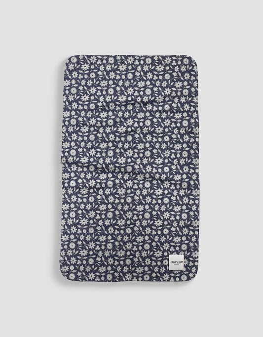 Navy & White Flowers Tea Towel