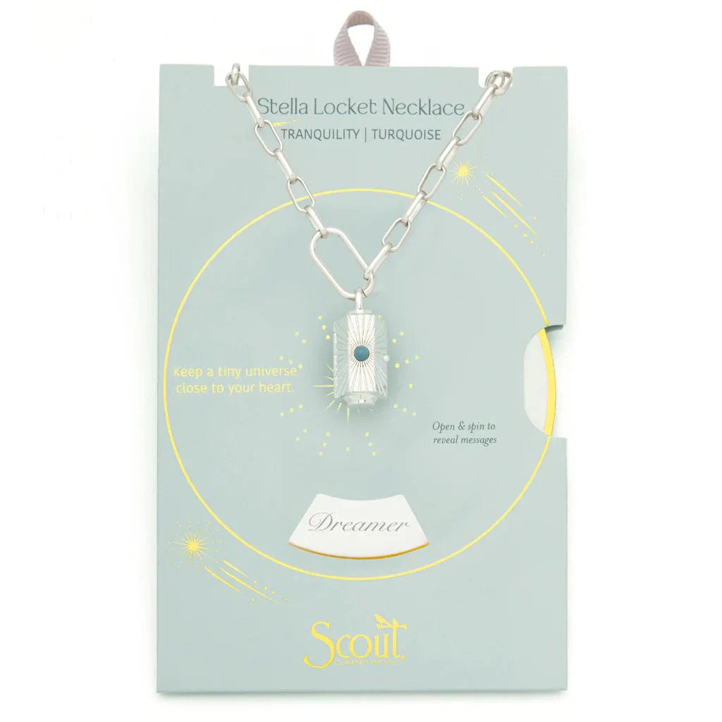 Tranquility Stella Locket Necklace with Turquoise – Blue Seven