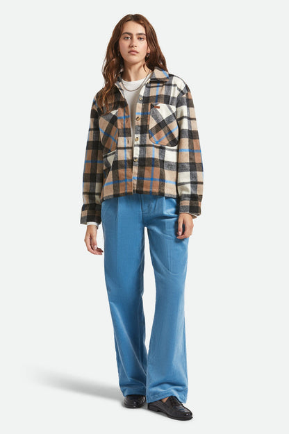 Bowery Women's Soft Brushed Flannel - Washed Black/Sand