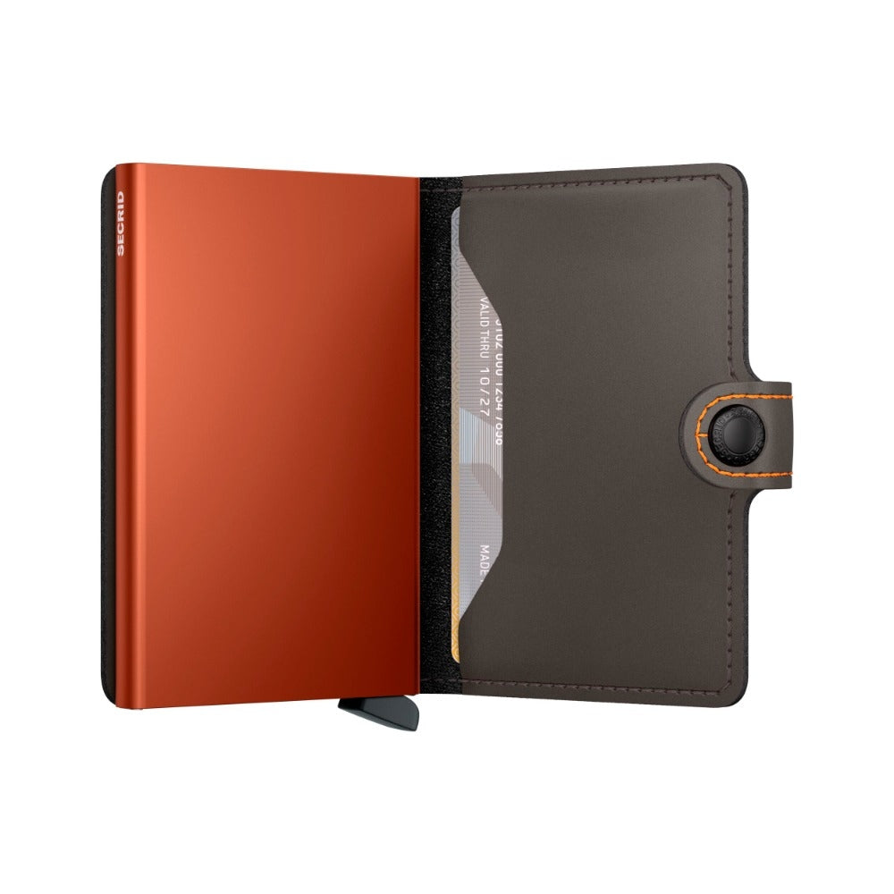 Miniwallet - Matte Truffle & Orange