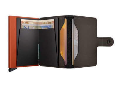 Miniwallet - Matte Truffle & Orange