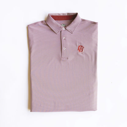 Turbo Logo Mini Stripe Polo - Crimson/White