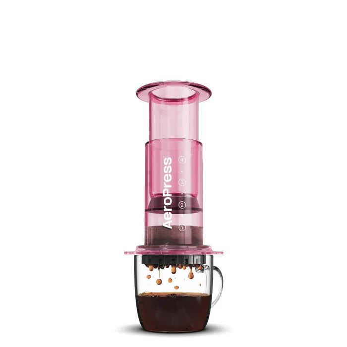 AeroPress Coffee Maker - Clear Pink