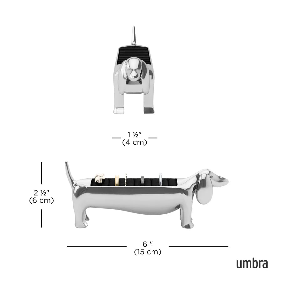 Dachsie Ring Holder - Chrome