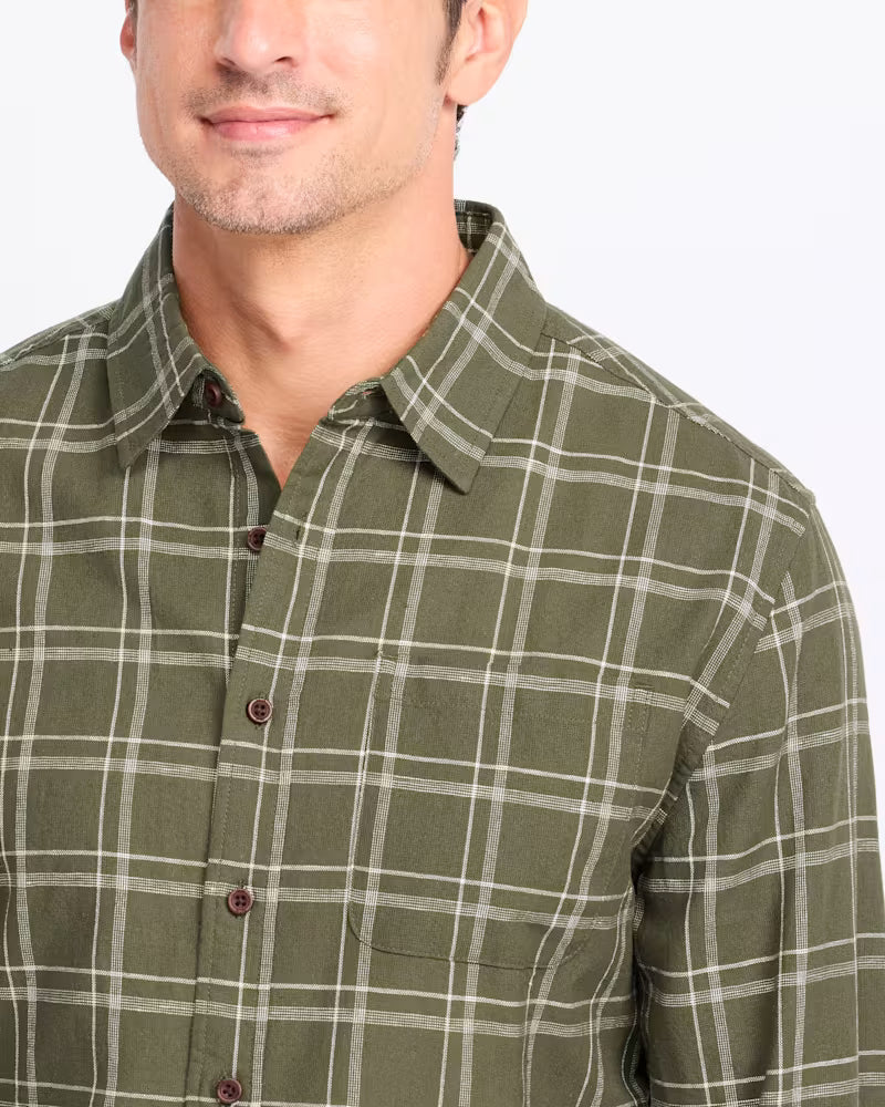 Tack Cotton Linen Shirt - Olive