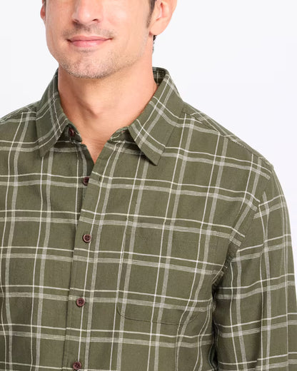 Tack Cotton Linen Shirt - Olive