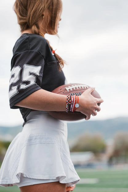 Game Day Red White Black- Hair Tie Bracelet