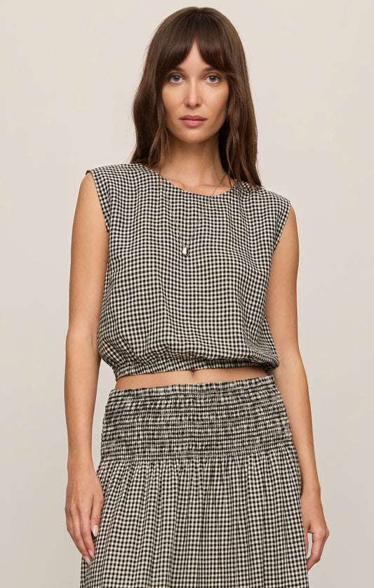 Merit Gingham Top - Black
