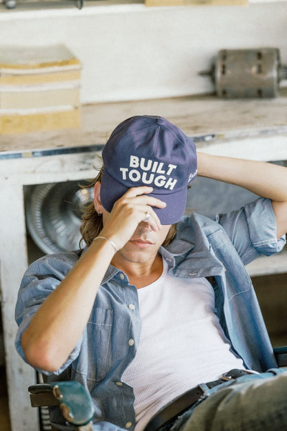 Ford Built Tough Snapback Hat - Navy/White