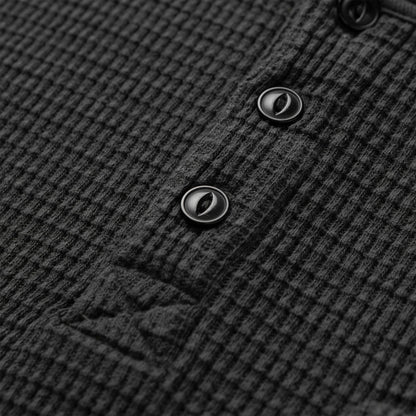 Sawpit Henley Thermal - Vintage Black