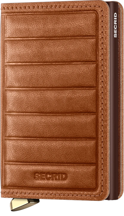 Premium Slimwallet Emboss Lines - Cognac