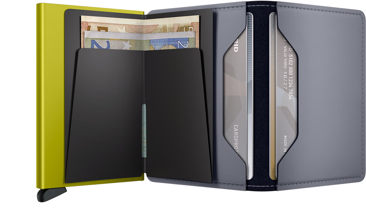 Slimwallet - Matte Grey & Lime