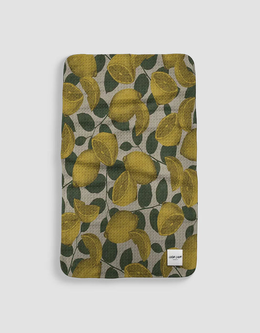 Lemon Floral Fruit Tea Towel