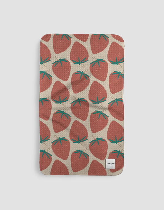 Strawberries On Tan Tea Towel