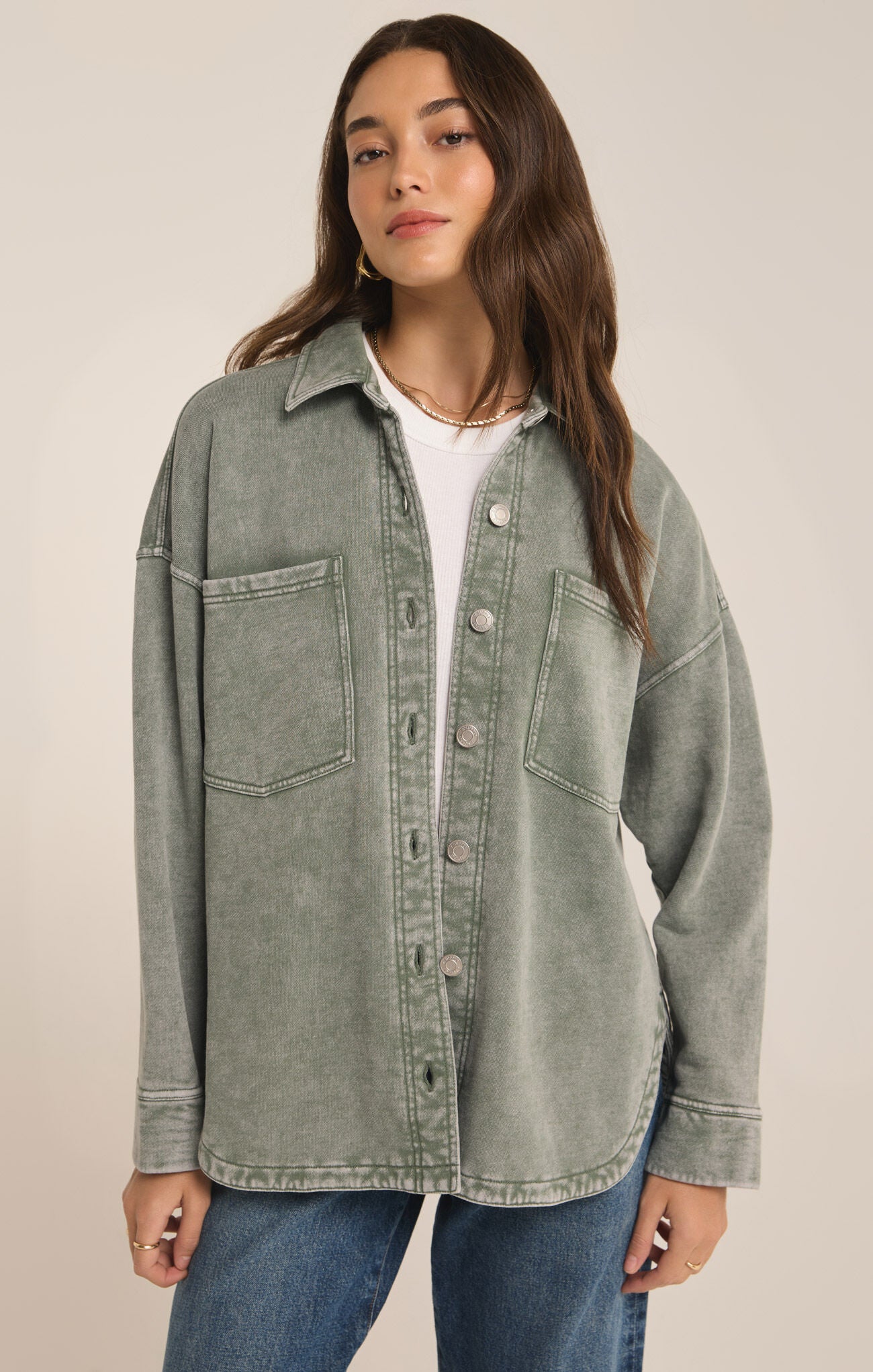 All Day Knit Jacket - Palm Green