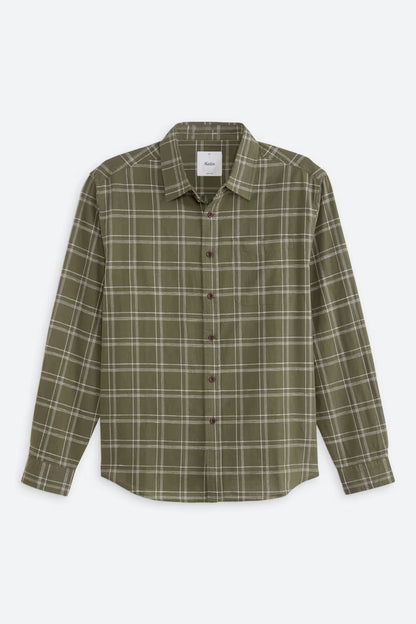 Tack Cotton Linen Shirt - Olive