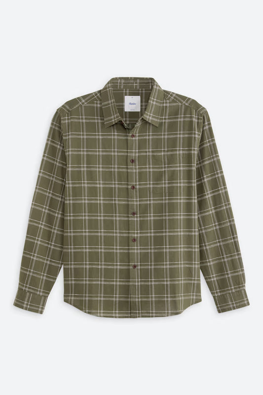 Tack Cotton Linen Shirt - Olive