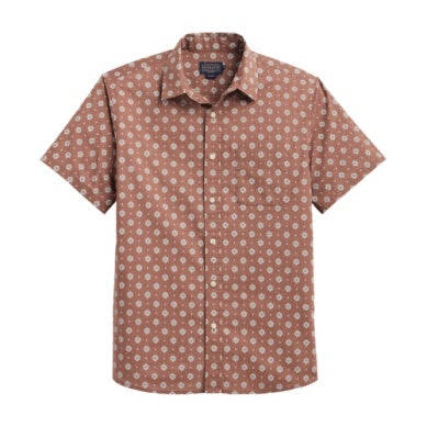 Shoreline Shirt - Geo Red Brown