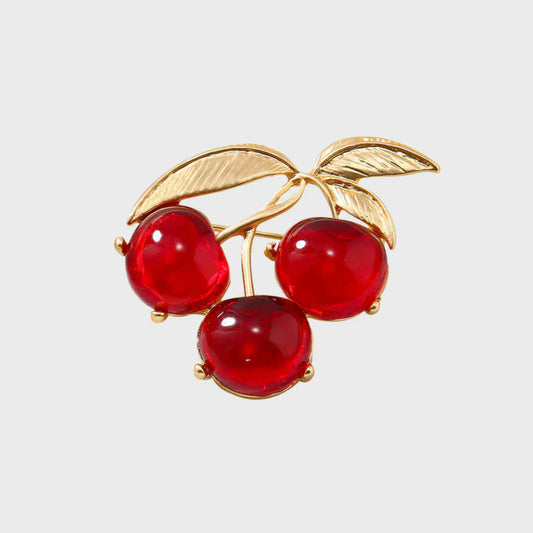 Cherry Brooch - Red