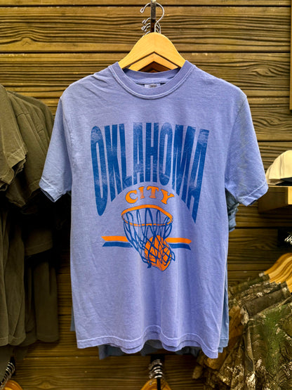 OKC Basketball Fade Tee  - Flo Blue