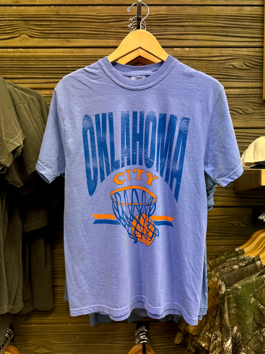 OKC Basketball Fade Tee  - Flo Blue
