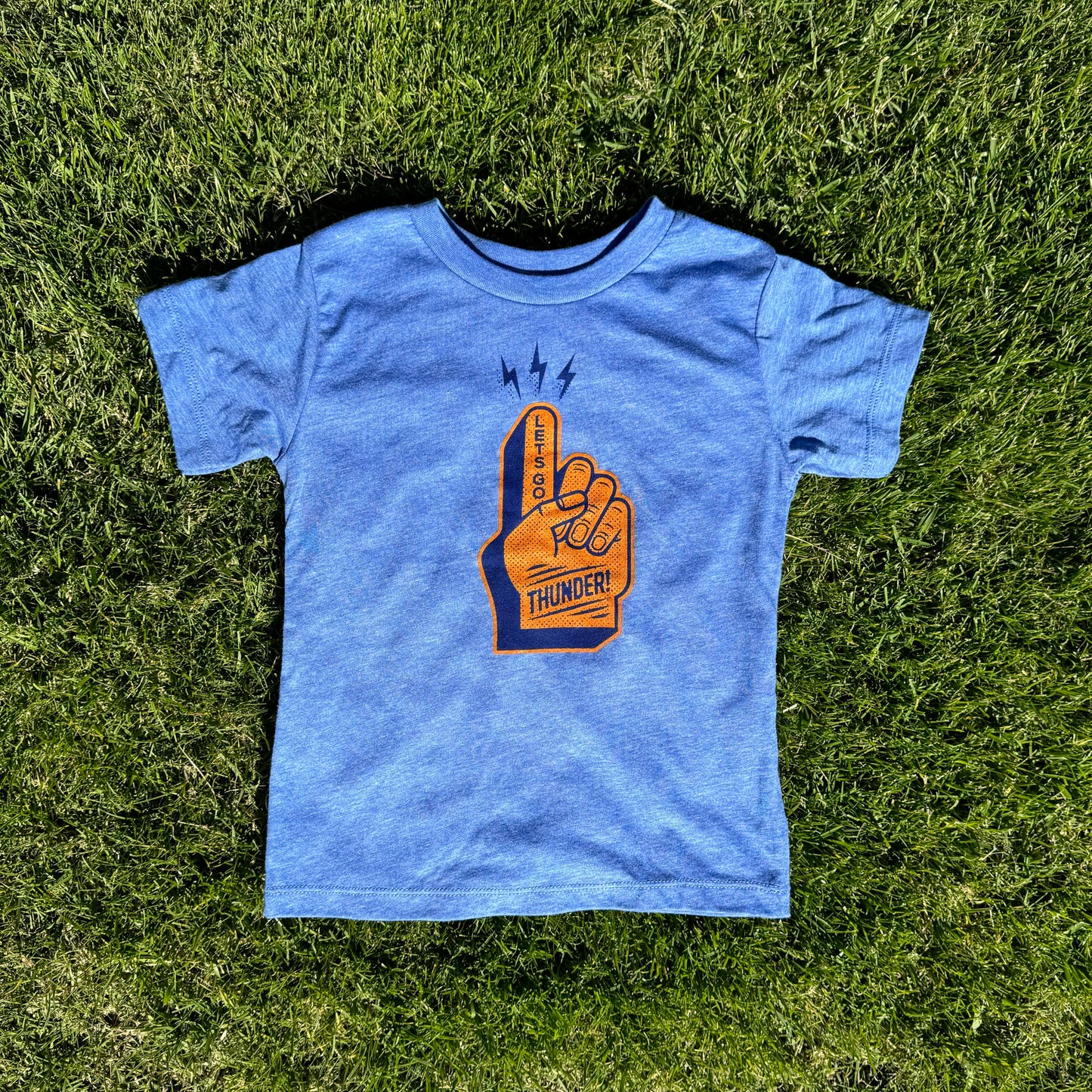 Kids Thunder Foam Finger Tee - Blue