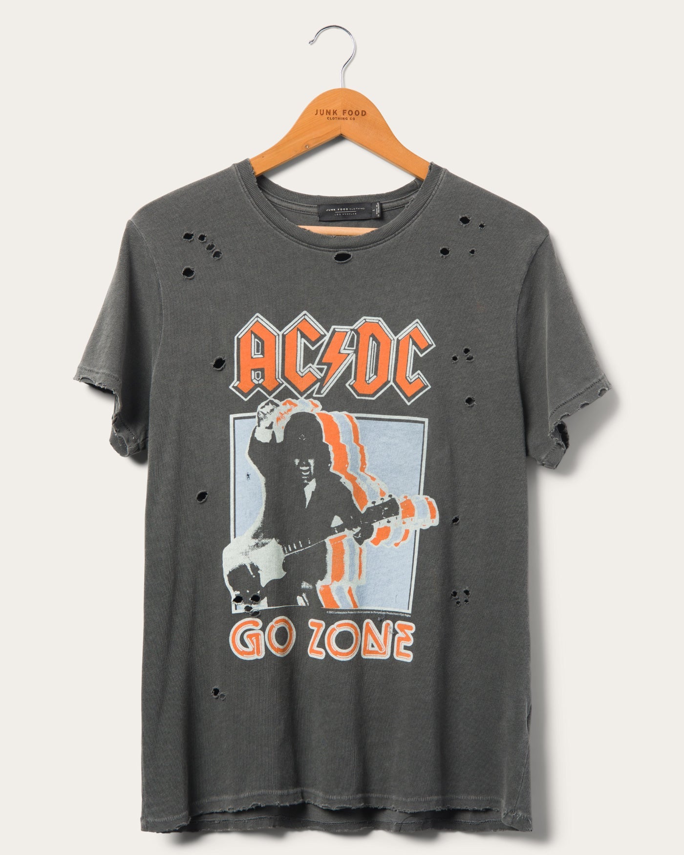AC/DC Vintage Go Zone Destroy Women's Tee - Vintage Black