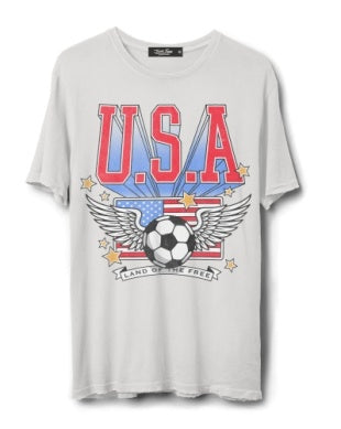 USA Land Of The Free Vintage Tee - Vintage White