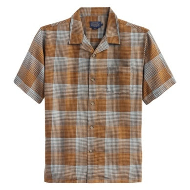 Linen Camp S/S Shirt - Brown/Blue Ombre