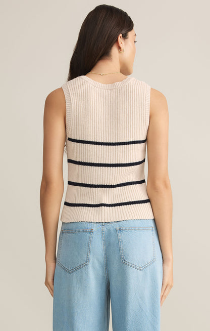 Sycamore Stripe Sweater Vest - Sea Salt