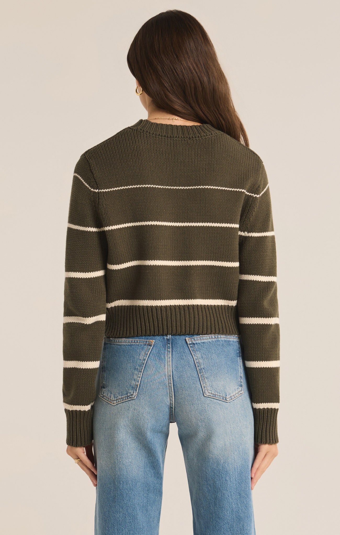 Milan Stripe Sweater - Grape Leaf