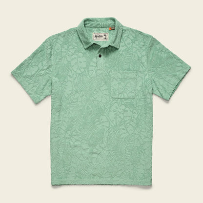 Plusherman Terry Polo: Leafy Lithographs - Minty