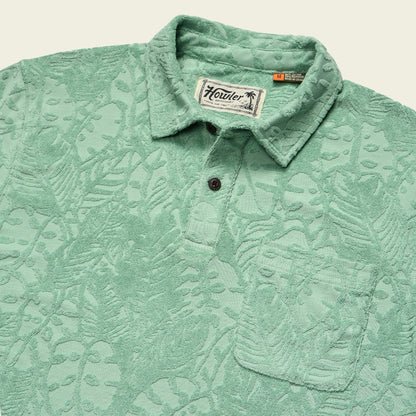 Plusherman Terry Polo: Leafy Lithographs - Minty