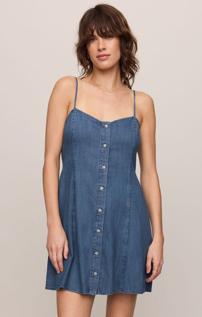 Angel Eyes Denim Mini Dress - Medium Indigo