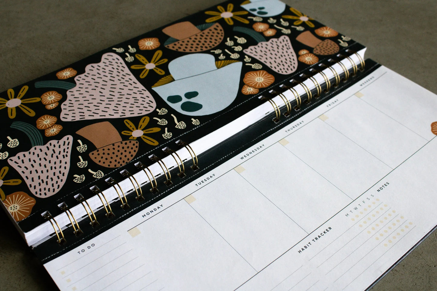 Mushroom Bloom 2-Year Weekly Planner Deskpad